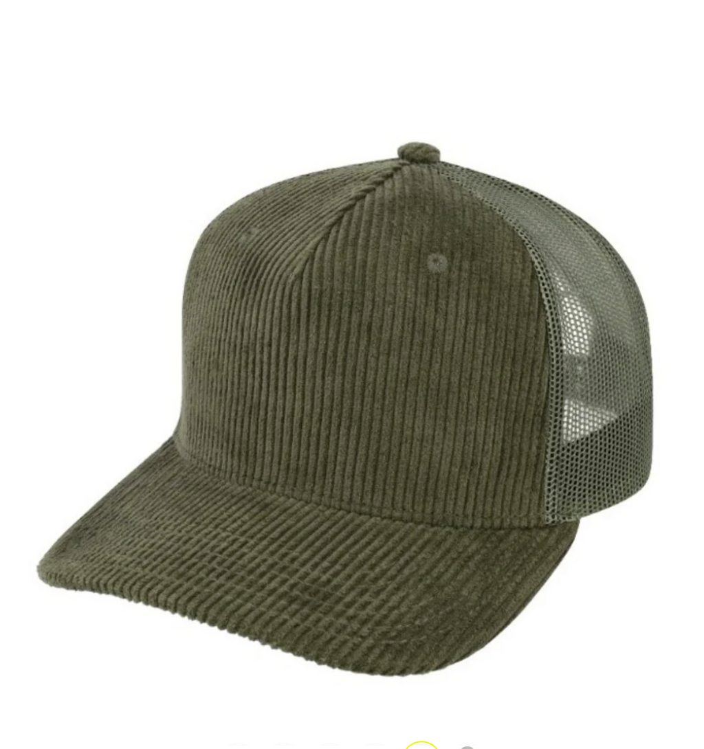 5 Panel Corduroy Trucker Cap